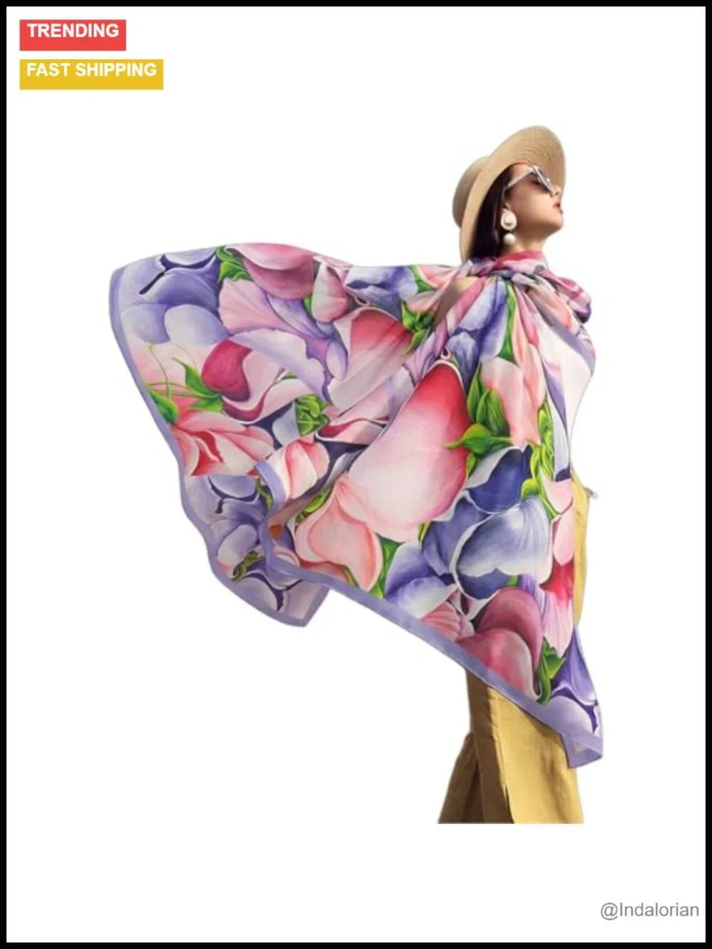100% Mulberry Silk Pashmina Shawl for Women, Oversized Wrap 90x43, Lightweight